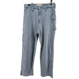 Hollister Carpenter Jeans Mens 29x30 Light Wash Blue Baggy Utility Denim Pants